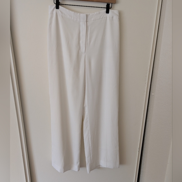 Preston & York Pants - Preston & York Womens 10 White Trouser Pants Preppy Contemporary Minimalist